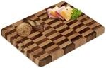 Relaxdays Schneidebrett Holz, Tranchierbrett massiv, 40x30 cm, Akazie,