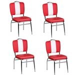 FineBuy 4er Set Esszimmerst&uuml;hle American Diner 50er Jahre Retro St&uuml;hle,...