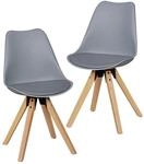 FineBuy Design Esszimmerst&uuml;hle 2er Set Grau Skandinavische St&uuml;hle mit...