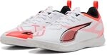 Puma Ultra 5 Play IT JR, Unisex Fussballschuh, Puma White-Puma Black-Glowing RED,