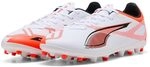 Puma Ultra 5 Play MG, Unisex Fussballschuh, Puma White-Puma Black-Glowing RED,