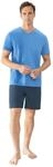 Mey Nachtw&auml;sche Serie Micro Blue Herren Schlafanz&uuml;ge kurz Recent Blue XXL(XXL)