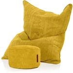 Green Bean Sitzsack + Pouf im Set - XXL Riesensitzsack mit passenden Fu&szlig;hocker...