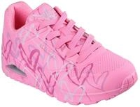 Skechers UNO Spread The Love Damen-Sneaker, Hot Pink Durabuck Mesh, 37.5 EU