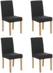 Mendler 4er-Set Esszimmerstuhl Stuhl K&uuml;chenstuhl Littau - Textil, schwarz,...