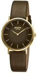 Boccia Titanium Damenuhr 3273-13 Titan gelbgoldplattiert 36 mm mit dunkelbraunem