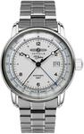 Zeppelin Herrenuhr Automatik GMT 100 Jahre Stahl 8666MB-1