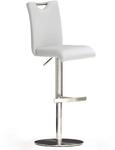 Robas Lund Barhocker Wei&szlig; mit Lehne Barstuhl drehbar 360 Grad, Hocker