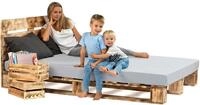 sunnypillow 240x200 cm Palettenbett mit Kopfteil Holzbett Massivholzbett Bett aus