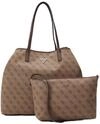 GUESS Eco Victtoria Large 2 In 1 Tote Latte Logo/Brown