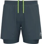 Odlo Herren Zeroweight 5Inch 2In1 Laufbekleidung Laufshorts Dunkelgrau - XL