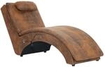 vidaXL Massage Chaiselongue mit Kissen Braun Wildleder-Optik