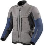 Revit Sand 5 H2O Wasserdichte Motorrad Textiljacke, Hellgrau/Dunkelgrau, Gr&ouml;&szlig;e M,