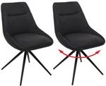 Mendler 2er-Set Esszimmerstuhl HWC-M65, K&uuml;chenstuhl Lehnstuhl Stuhl, drehbar