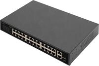 DIGITUS Switch 24-Port FE PoE 2 Uplink Ports SFP/RJ45 Power over Ethernet RJ-45