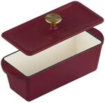 Mahlzeit Gusseisen Br&auml;ter mit Deckel emailliert | 3 Liter | Dark Cherry 
