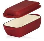 Mahlzeit Gusseisen Br&auml;ter mit Deckel emailliert | 4,8 Liter | Dark Cherry | Br&auml;ter