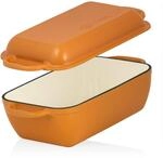 Mahlzeit Gusseisen Br&auml;ter mit Deckel emailliert | 4,8 Liter | Sunny Orange | Br&auml;ter