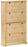 vidaXL Schuhschrank Corona 99x32x163,5 cm Massivholz Kiefer