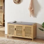 [en.casa] Schuhschrank Selk Sitzbank mit Stauraum Schuhbank mit 3 T&uuml;ren und 1...