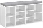 [en.casa] Schuhregal und Sitzbank mit 10 Ablagefl&auml;chen 103x30x48cm Schuhschrank