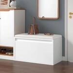 [en.casa] Sitzbank Degerfors mit Schublade 80 x 39 x 45 cm Schuhbank Schuhtruhe...