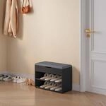 [en.casa] Schuhbank Gentofte 60x30x46cm Schuhschrank mit 3 Ablagef&auml;chern...