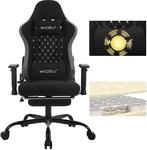 WOLTU Gaming Stuhl,Massagefunktion Armlehnen Computersessel,Schwarz Grau 