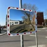 TRUTZHOLM Verkehrsspiegel eckig rot/wei&szlig; 60x80 cm Sicherheitsspiegel f&uuml;r innen und