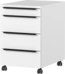 Germania Rollcontainer 4377-84, in Wei&szlig;, mit Utensilienfach, 42 x 63 x 60 cm (BxHxT)