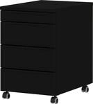 Germania Rollcontainer 4377-83, in Schwarz, mit Utensilienfach, 42 x 63 x 60 cm