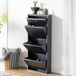 [en.casa] Schuhschrank Sokndal Schuhkipper mit 4 Klappen Metall Schuhkommode...
