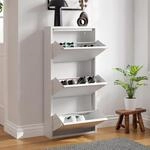 [en.casa] Schuhschrank Sokndal Schuhkipper mit 3 Klappen Metall Schuhkommode...