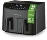 GOURMETmaxx Doppelkammer-Hei&szlig;luftfritteuse 2x 3,5L - Schwarz | Airfryer +