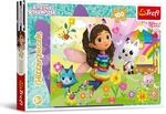 Trefl - Puzzle 100 Teile, Gabby, die Glitzerkatze, mit Glitzer, 5+ | F&ouml;rdert