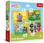 Trefl - Milo, Lernen Sie Milo und Seine Freunde kennen | Puzzle 4in1, 4 Puzzles - von