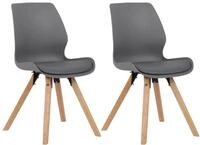 CLP Esszimmerstuhl 2er Set gepolstert Luna, moderner Polsterstuhl mit R&uuml;ckenlehne,