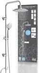 EISL DX12009 Duschset zum Kleben, Duschgarnitur mit Regendusche, Duschstange ohne