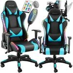tectake&reg; Gaming Stuhl, ergonomischer Stuhl, B&uuml;rostuhl mit Massagefunktion,...