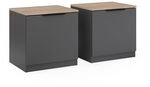 Vicco Nachttisch Betti, Anthrazit/Sonoma, 2er Set, zur Ablage von