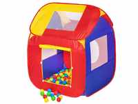 tectake® pop Up Kinderspielzelt | Spielhaus mit Bällebad | inkl. 200 Bälle +