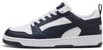 PUMA Rebound V6 Low Unisex Sneaker, Puma White New Navy, 44 EU