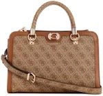 GUESS Orlina Logo Society Satchel Latte Logo/Brown