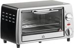 HOMCOM Mini Backofen 10 L 750W 100-230℃ 60 Min. Timer Pizza-Ofen Silber