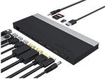 Wavlink USB-C Docking Station mit Dual DisplayPort +4K HDMI, 130W mit DC Netzteil,
