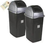 GarPet 2er Set M&uuml;lleimer Schwingdeckel M&uuml;lleimer K&uuml;che 60l Gro&szlig; Schwingeimer