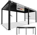 Juskys Lamellendach Tahiti 3x5,9 m - Stahl Pergola - Terrassen&uuml;berdachung stabil &