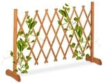 Relaxdays Rankgitter Holz, ausziehbar bis 180 cm, Rankhilfe Kletterpflanzen,