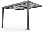 Juskys Terrassen&uuml;berdachung 3x3 m mit Schiebedach - Terrassendach aus Aluminium mit