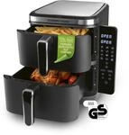 GOURMETmaxx FryUp Vertikale Doppelkammer Hei&szlig;luftfritteuse | vertikaler Airfryer 